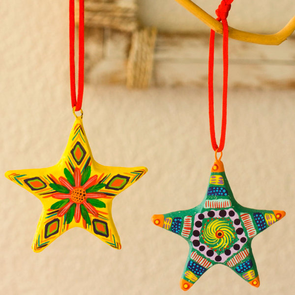 Novica 6 Piece Artisan Crafted Ceramic Christmas Ornament Set & Reviews